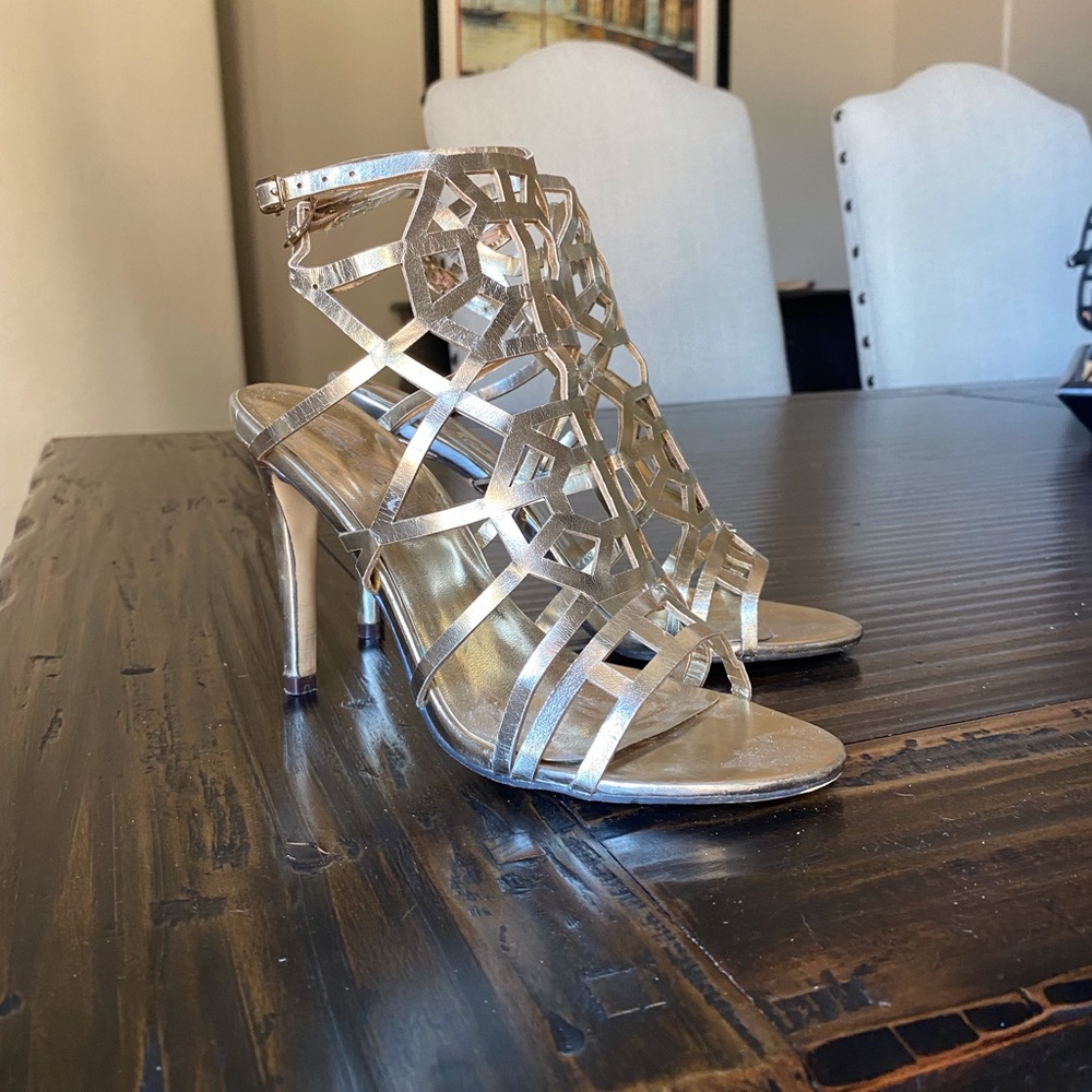 Gold Crisscross Strappy High Heels